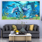 Tranh đại dương cá heo 3D